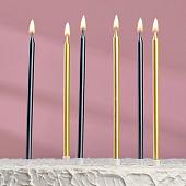 Набор свечей для торта Страна Карнавалия С днем рождения 4710824 (6 шт, черный/золото)