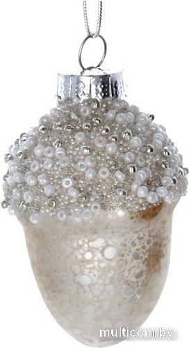 Елочная игрушка Gisela Graham Limited Winter Dreams Желудь белый 01276-1