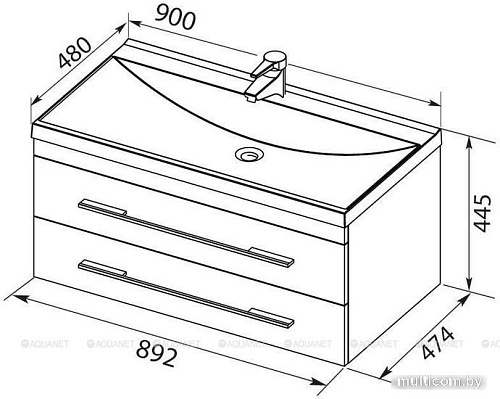 Aquanet Тумба с умывальником Верона 90 287648