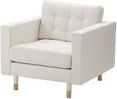 Интерьерное кресло Ikea Ландскруна (бумстад белый/дерево) 392.648.20