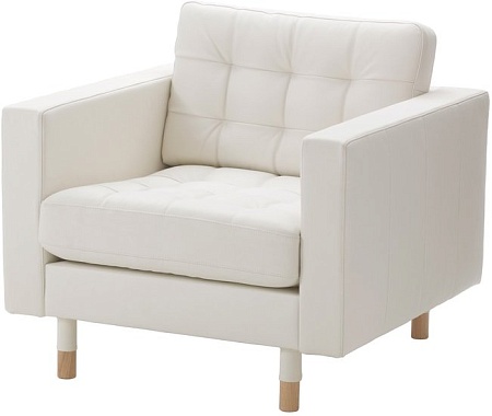 Интерьерное кресло Ikea Ландскруна (бумстад белый/дерево) 392.648.20