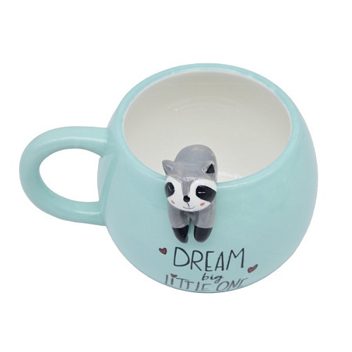 Чашка Mandarin Decor Енот D21C210367-400B (голубой)