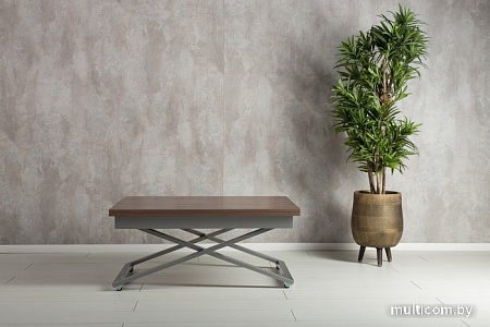 Журнальный столик Levmar Accord D69/S59 (дуб шамони темный/хром)