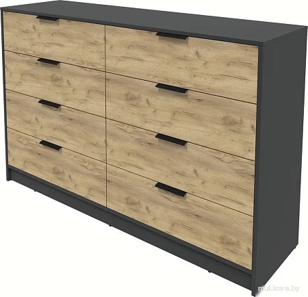Комод Интерлиния Концепт КТ-К157 (дуб золотой/антрацит)