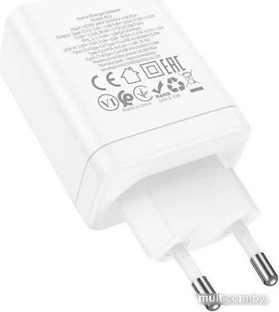 Сетевое зарядное Hoco N33 Lightning (белый)