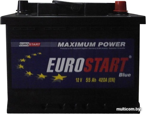 Автомобильный аккумулятор Eurostart Blue 6CT-55 (55 А/ч)
