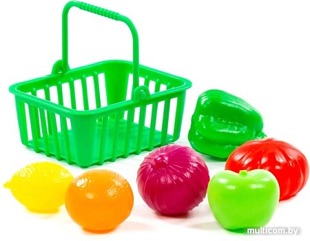 Набор игрушечных продуктов Полесье Набор продуктов №13 с корзинкой 66749