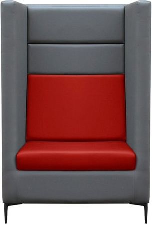 Интерьерное кресло Brioli Дирк (экокожа, L21 серый/L19 красный)