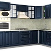 Готовая кухня Интерлиния Мила Шато 1.88x3.2 ВТ правая (индиго/индиго/опал светлый)