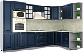 Готовая кухня Интерлиния Мила Шато 1.88x3.2 ВТ правая (индиго/индиго/опал светлый)