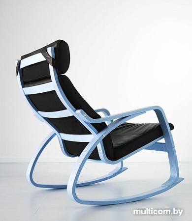 Кресло-качалка Ikea Поэнг (березовый шпон/смидиг черный) 192.515.93