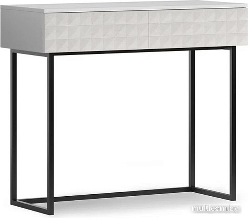 Консольный стол Shtabe Simple 7011 эко (травертин/белый/черный)