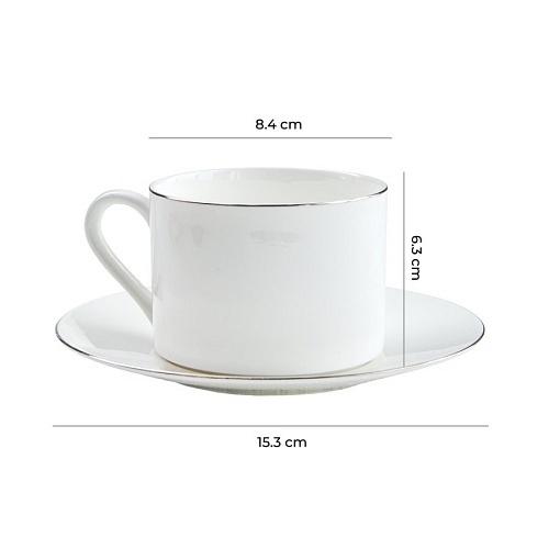 Чашка с блюдцем Mandarin Decor Бланк платинум DS14F10002-250-2W