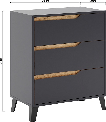Комод ЭлиГард Eyva 3S (графит)