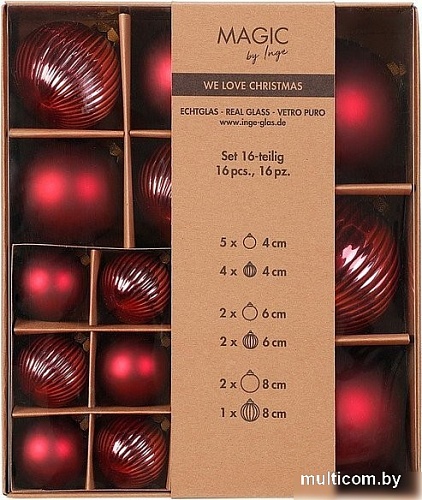 Елочная игрушка Inge's Christmas One-Two-Tree! 15333P418 (16шт, винтажный розовый)