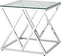 Журнальный столик Stool Group Инсигния 55x55 EET-026 (прозрачное стекло/сталь серебристый)