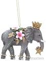 Елочная игрушка Gisela Graham Слон с цветами 14063-2