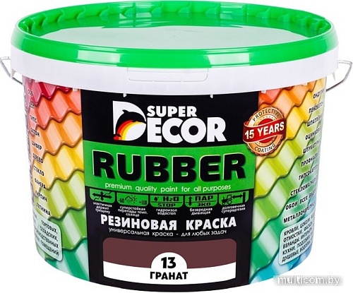 Краска Super Decor Rubber 3 кг (№13 гранат)