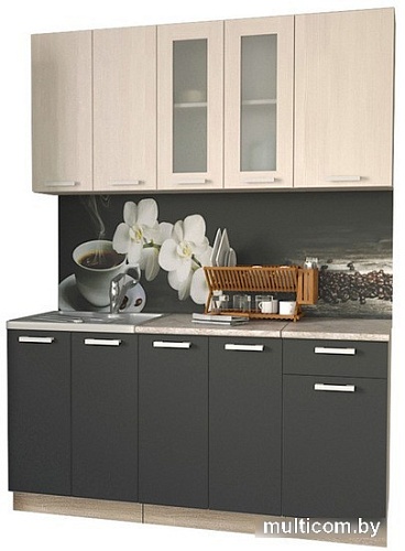 Готовая кухня Интерлиния Мила 16-60 (бетон-антрацит-травертин)