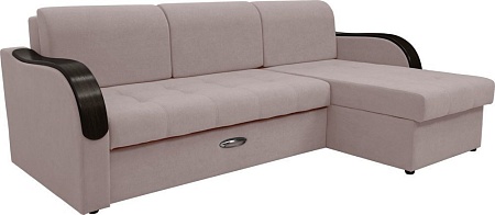 Диван Сириус Лидер-1 c оттоманкой НПБ 260x165 (Eva 05 велюр светло-бежевый)