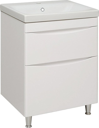 Runo Тумба с умывальником Runo Афина 60 + Moduo 60 (напольная, белый)