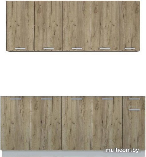 Готовая кухня Интерлиния Мила Лайт 1.9 без столешницы (дуб золотой)