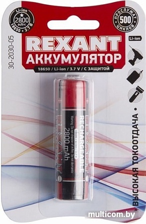 Аккумуляторы Rexant 18650 2800mAh 30-2030-05