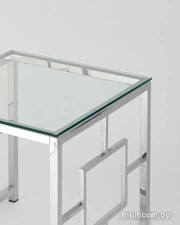 Журнальный столик Stool Group Бруклин 55x55 EET-013 (прозрачное стекло/сталь серебристый)