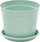 Вазон Полесье Жасмин с поддонником 07268 (2 л, бледно-оливковый)