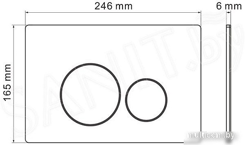 Унитаз подвесной Roxen Vortex Tornado в комплекте с инсталляцией StounFix Slim 6 в 1 964590 (кнопка: оружейная сталь)
