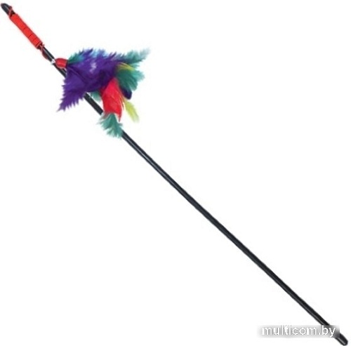 Игрушка для кошек Triol Удочка-дразнилка Радужные перья B085 50 см