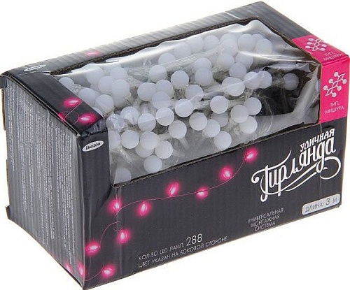 Мишура Luazon Шарики Led-288 (3 м, зеленый) [1080331]