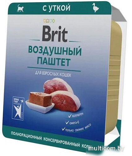 Консервированный корм для кошек Brit Premium с уткой для взрослых 100 г