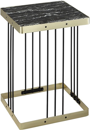 Журнальный столик Sheffilton SHT-CT16 191692 (темный мрамор/латунь/черный)