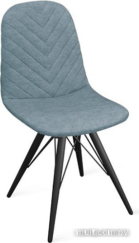Стул Трия Шерри К3 (черный муар/микровелюр Duna Dustry Blue)