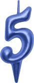 Свеча для торта Мультидом Овал Цифра 5 МС5-45 (синий)