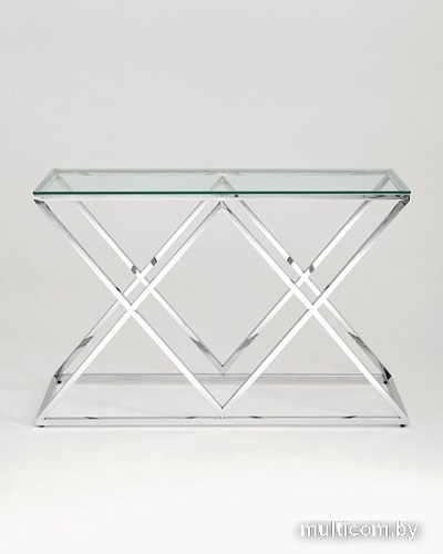 Консольный стол Stool Group Инсигния 120x40 ECST-026 (прозрачное стекло/сталь серебристый)