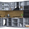 Готовая кухня Интерлиния Тренд 1.88x3.2 ВТ левая (луна/белый/серый каспий)
