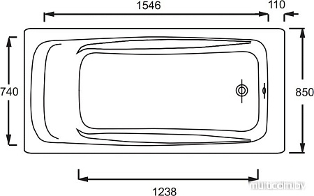 Ванна Jacob Delafon Repos E2904 180x85