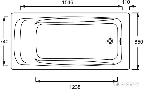 Ванна Jacob Delafon Repos E2904 180x85