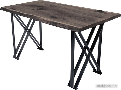 Кухонный стол Buro7 Призма 150 (с обзолом и сучками, дуб мореный/черный)