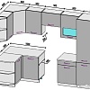 Угловая кухня ВерсоМебель ЭкоЛайт-5 1.3x2.7 левая (белый/фиолетовый)