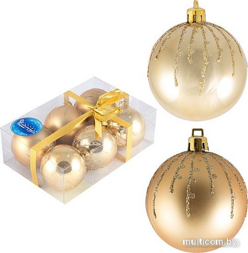 Елочная игрушка Волшебная страна Классика 007492 (6 шт, золото)