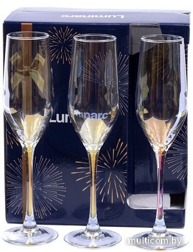 Набор бокалов для шампанского Luminarc Celeste. Golden chameleon P1636