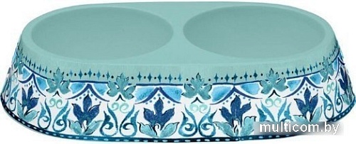 Двойная миска TarHong Gibraltar PPMZ8151DBGM (бирюзовый с рисунком)