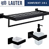 Набор аксессуаров для ванной Lauter 21SH71062 + 21SH71092 + 21SH71152 (Matt Black, 3 предмета)