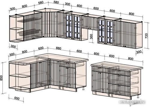Интерлиния Берес 1.7x3.5 левая (дуб снежный/серый каспий)