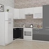 Угловая кухня ВерсоМебель ЭкоЛайт-5 1.4x2.6 правая (белый/черный графит)