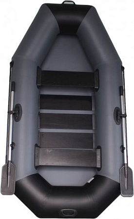 Гребная лодка Vivax К250 с ковриком-сланью (без киля, серый/черный)