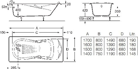 Ванна Roca Haiti 150x80 2332G000R